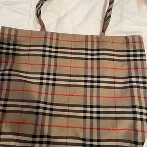 Burberry Plaid Tote Bag Cloth